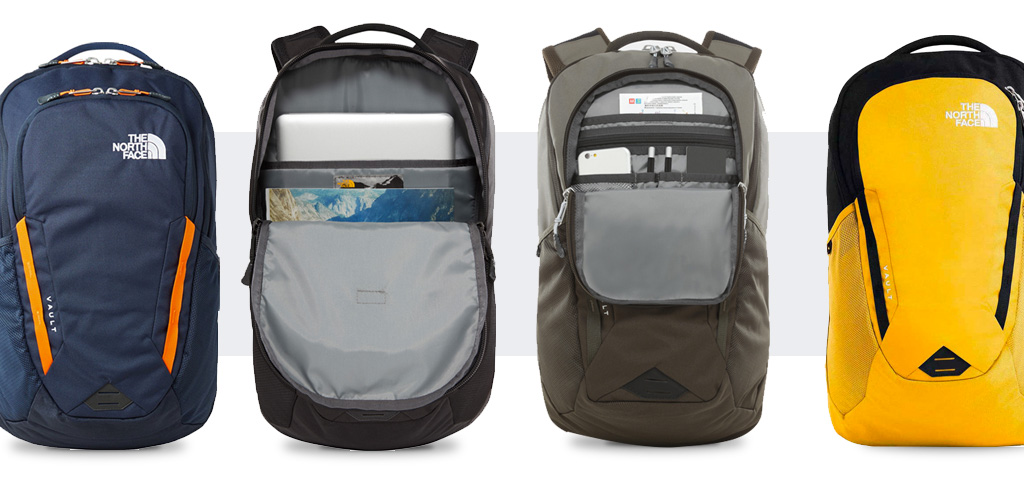 The North Face Vault laptoptas in vier verschillende kleuren