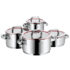 WMF 4-delige inductie pannenset met 3 kookpannen en 1 steelpan en 4 deksels