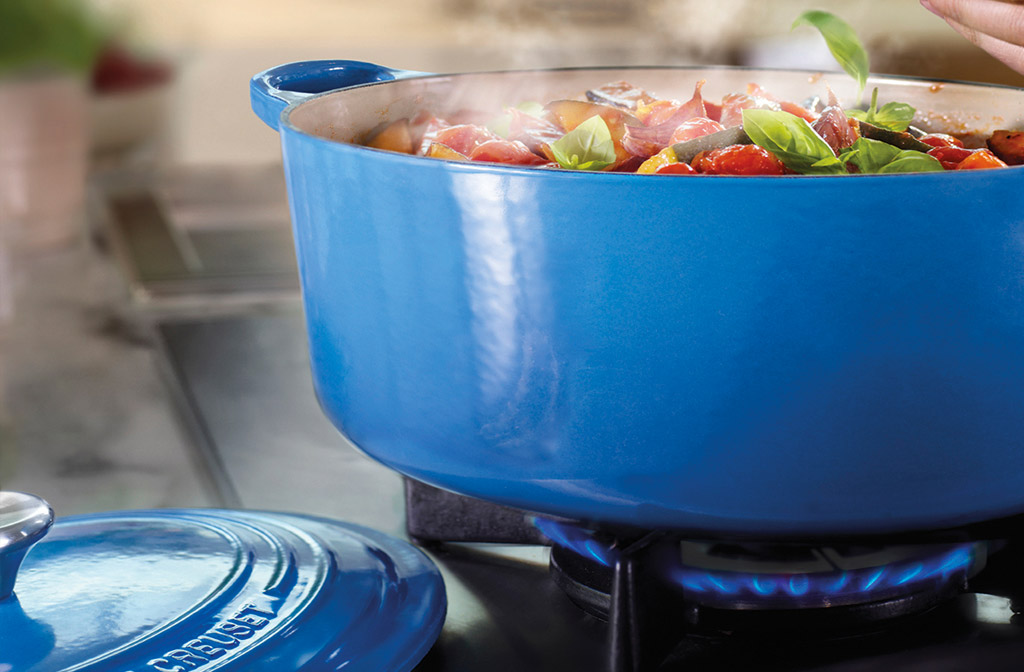 Beste braadpannen, onder andere le Creuset, BK en Staub