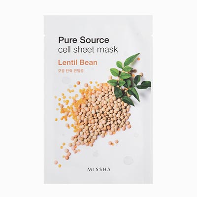 Vette huid: Missha Pure Source Cell Sheet Mask Lentil Bean